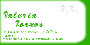 valeria kormos business card